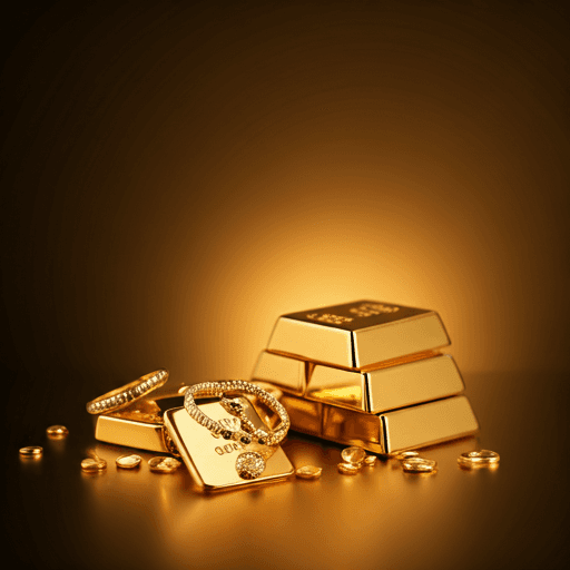 Luxury gold bars and jewelry